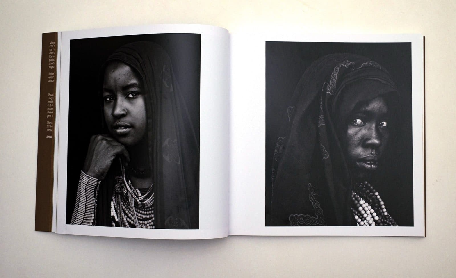 Interior spread from The Human Encounter showing documentary portraits by Carlo Marrazza