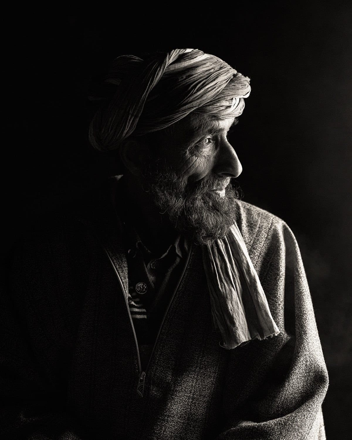 Man at a water mill, Kashmir
