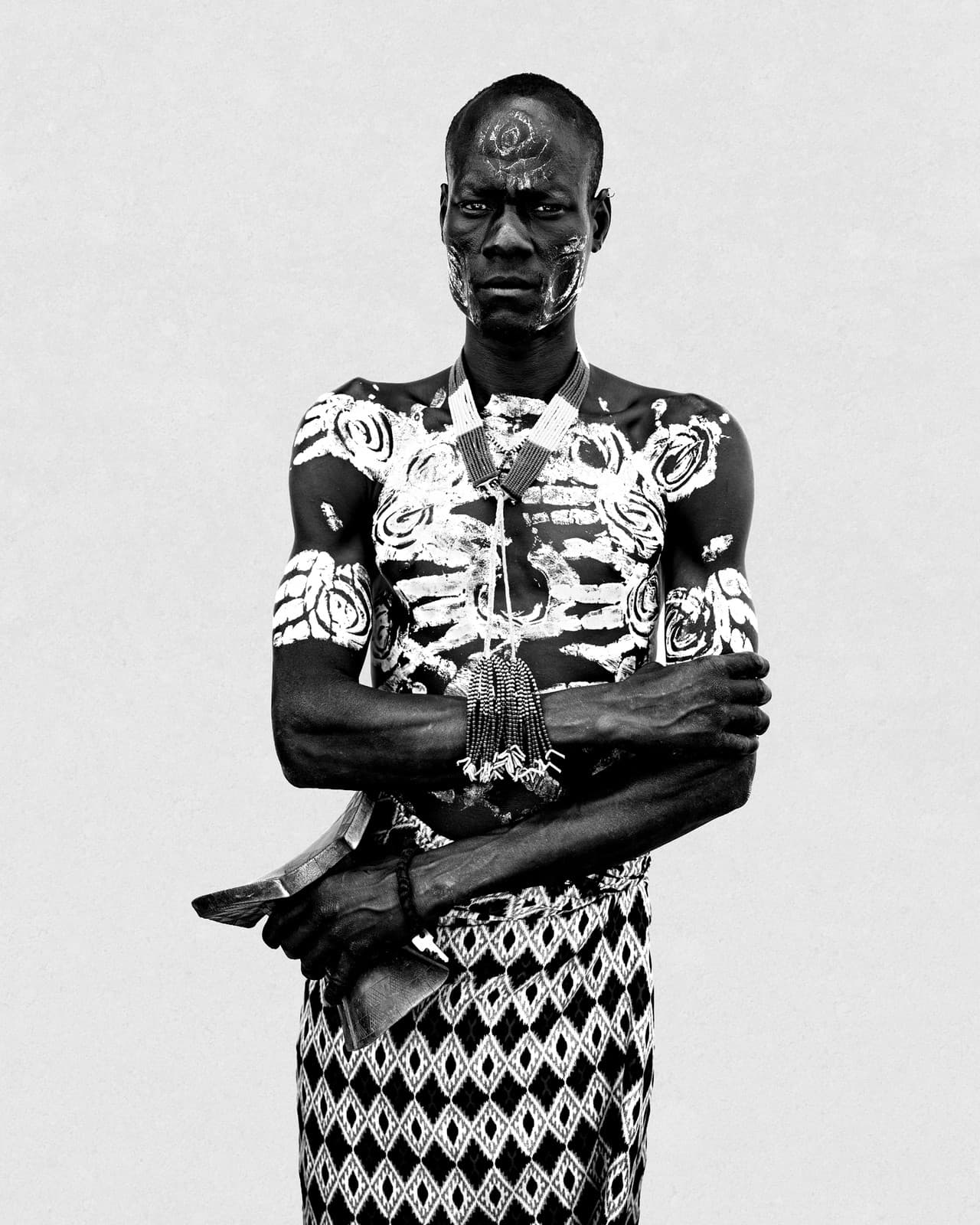 Man with body paint, Karo community